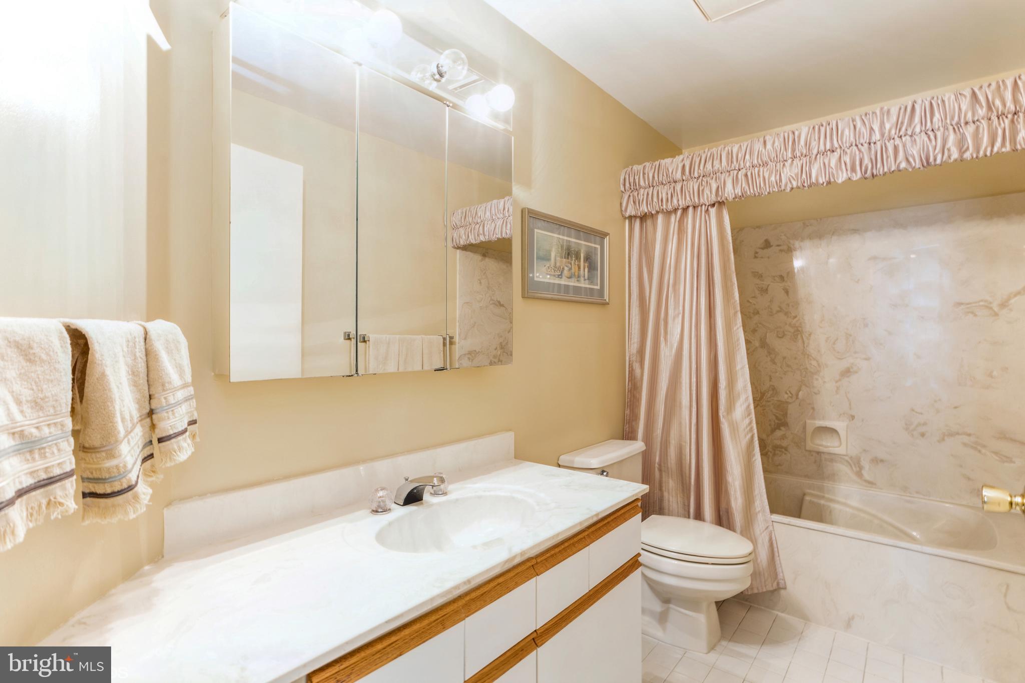 3041 Fallstaff Road, Unit 502D Baltimore, MD 21209 - Photo 29 of 45 a bathroom with a sink a toilet and shower