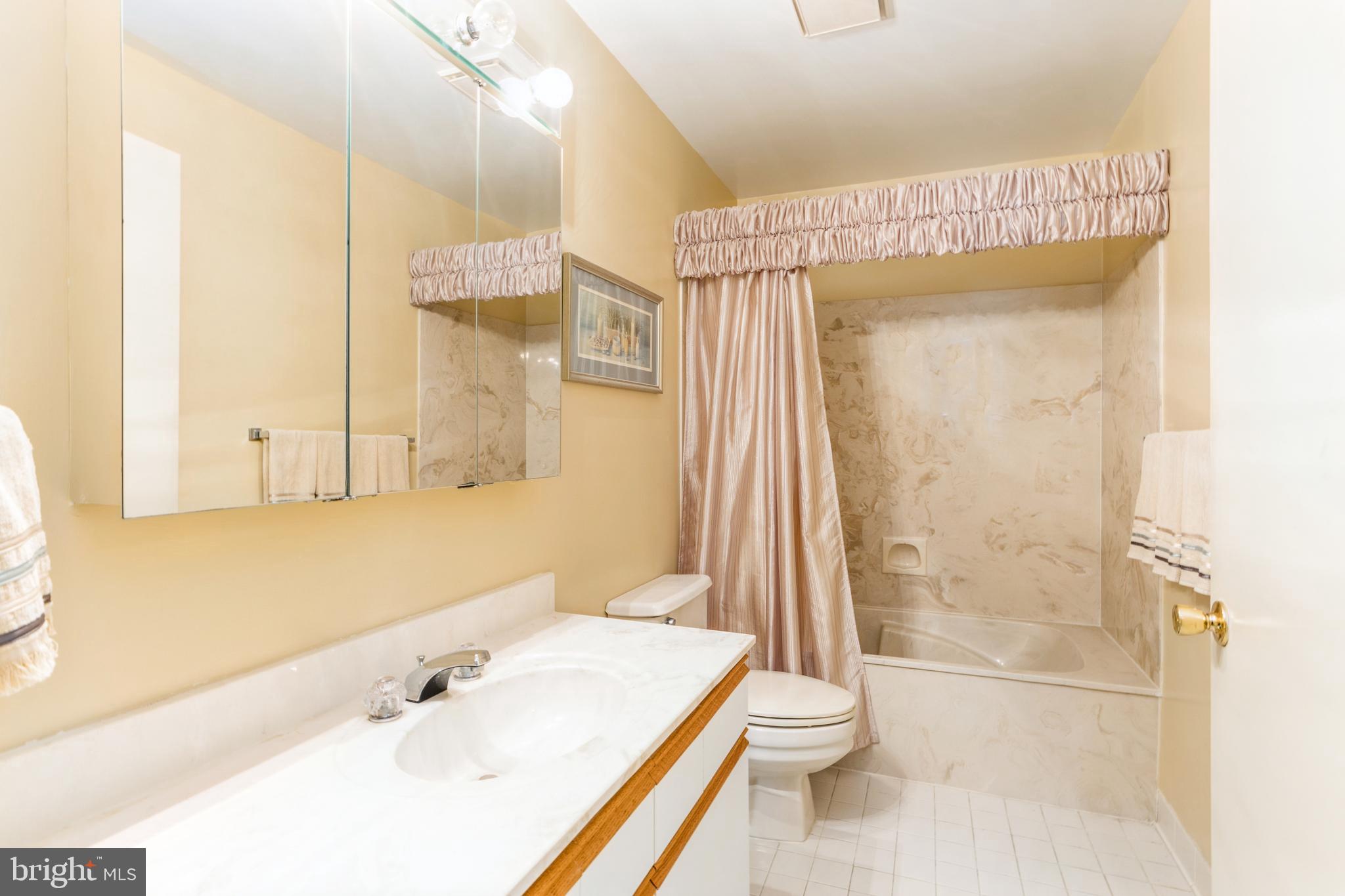 3041 Fallstaff Road, Unit 502D Baltimore, MD 21209 - Photo 30 of 45 a bathroom with a sink a toilet and shower