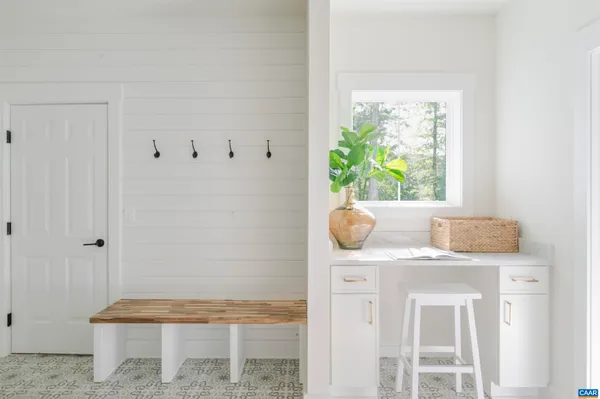 a view of an empty walk in closet
