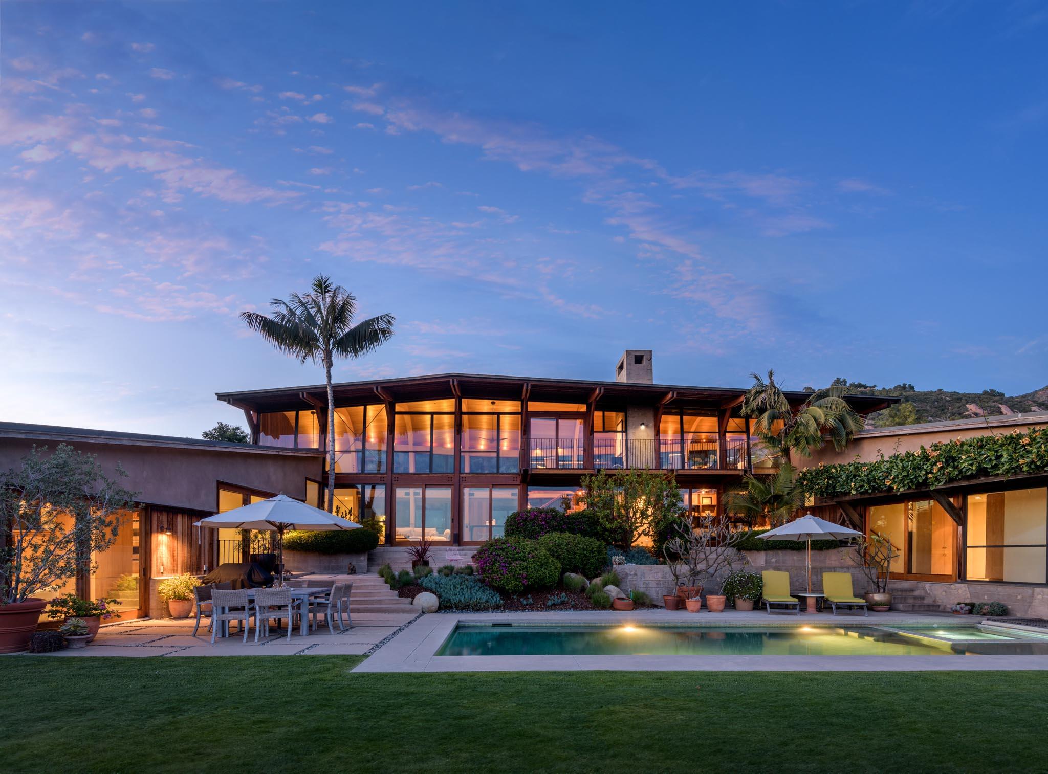 a building view with a garden space