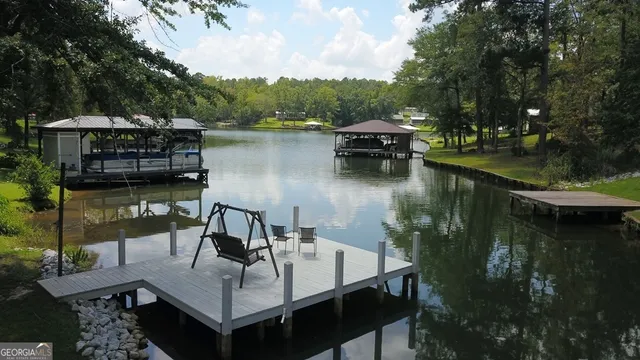 a view of a lake from balcony
