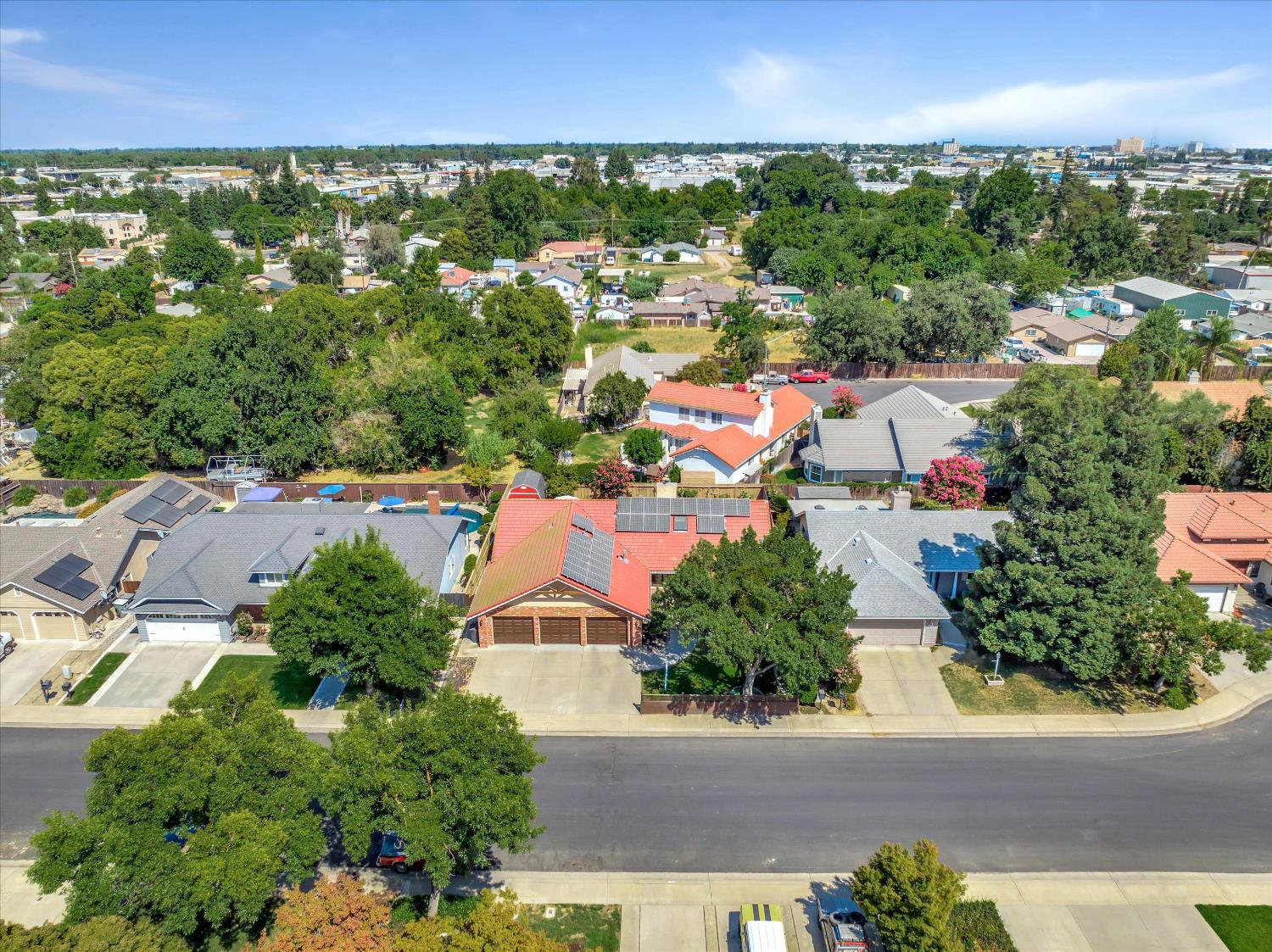 1412 Seneca Place Modesto, CA 95358 - Photo 53 of 62 an aerial view of residential houses with outdoor space and street view