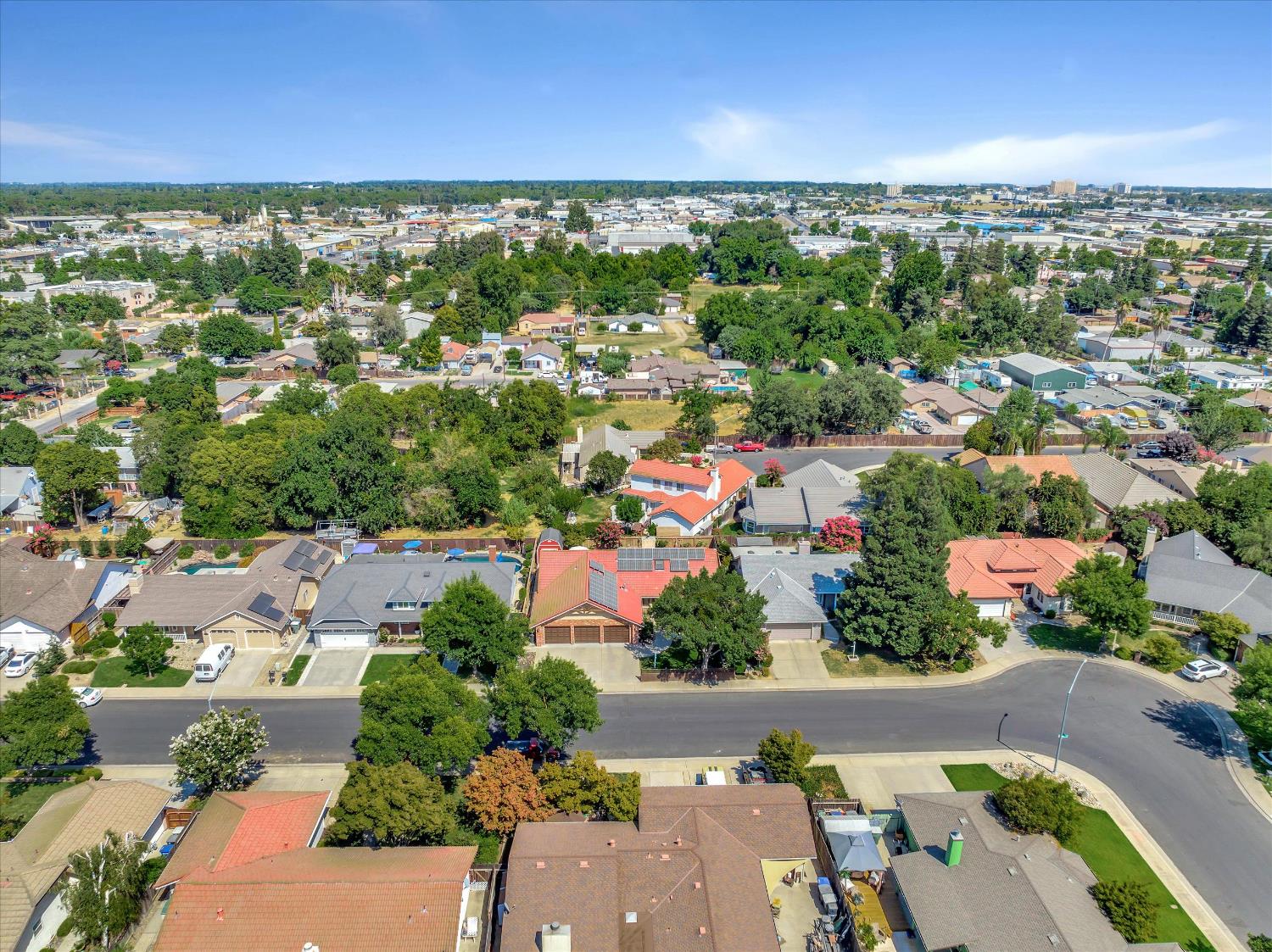 1412 Seneca Place Modesto, CA 95358 - Photo 55 of 62 an aerial view of residential houses with outdoor space and street view