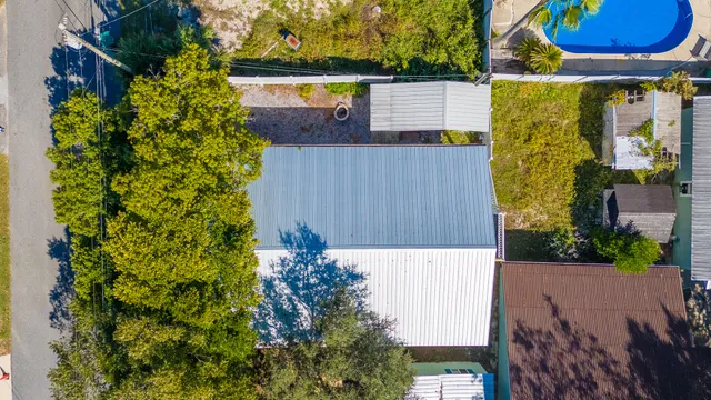 an aerial view of a house