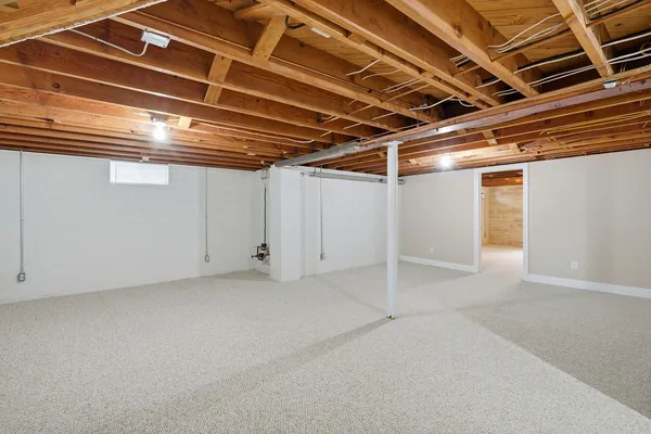 a view of room with garage