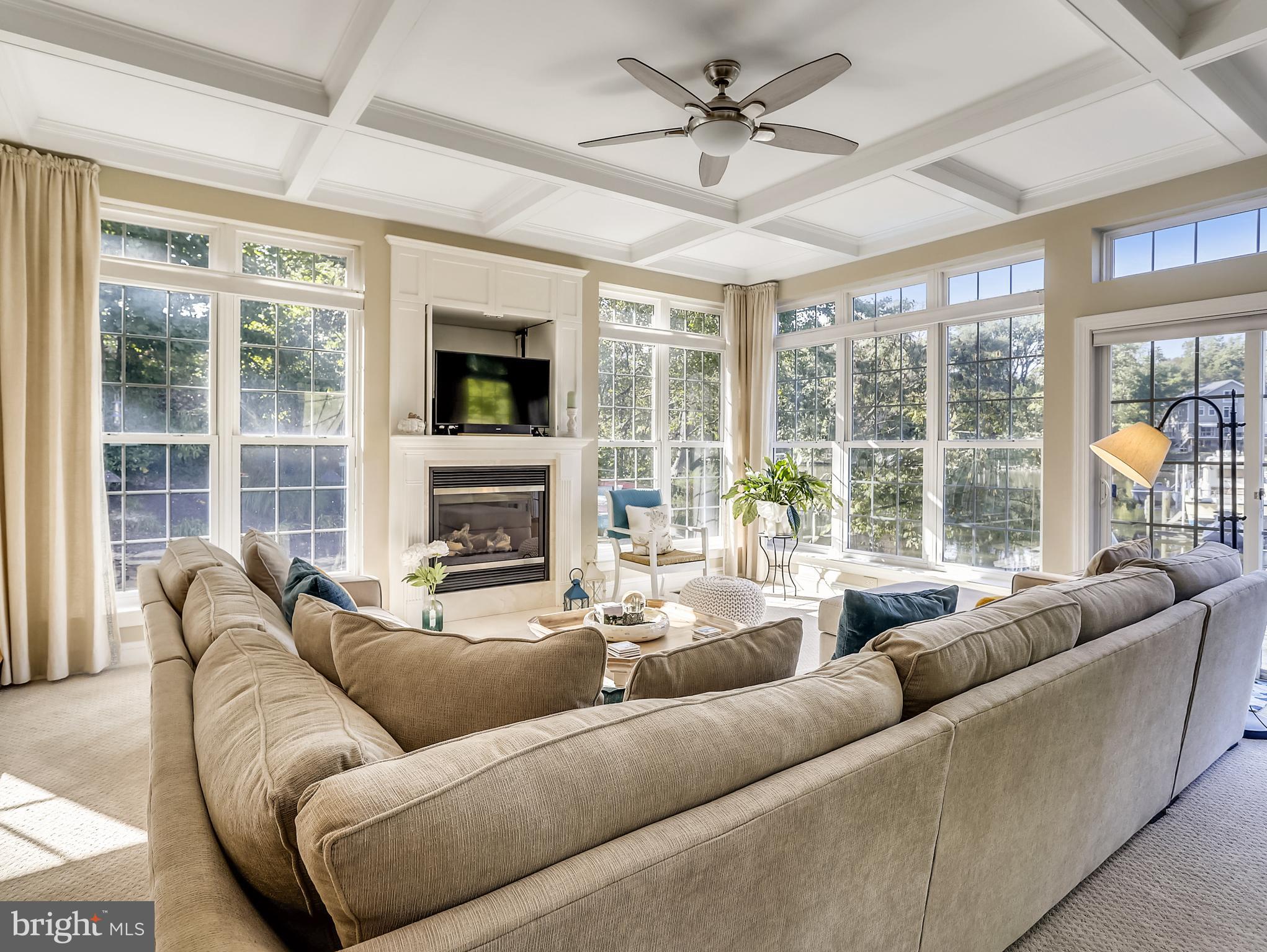 105 Shore Road Arnold, MD 21012 - Photo 20 of 55 Family Rm has a Coffered Ceiling & Great W Views