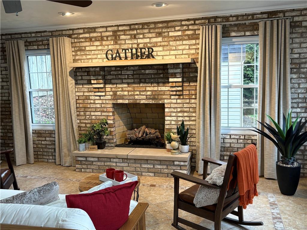 210 Carson Street Springdale, PA 15144 - Photo 25 of 33 BRICK FIRE PLACE IN FAMILY ROOM