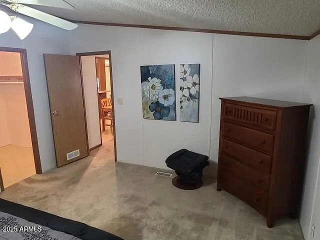 a view of a bedroom with closet and cabinet