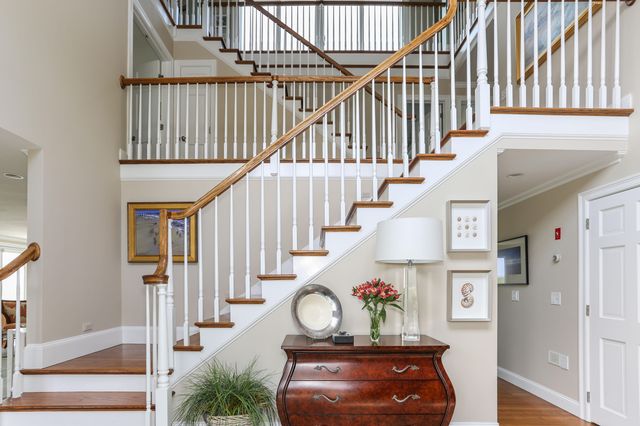 a view of entryway with wooden floor