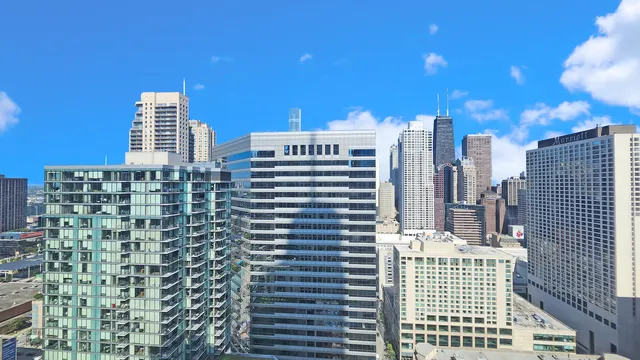 a view of a building with a city view