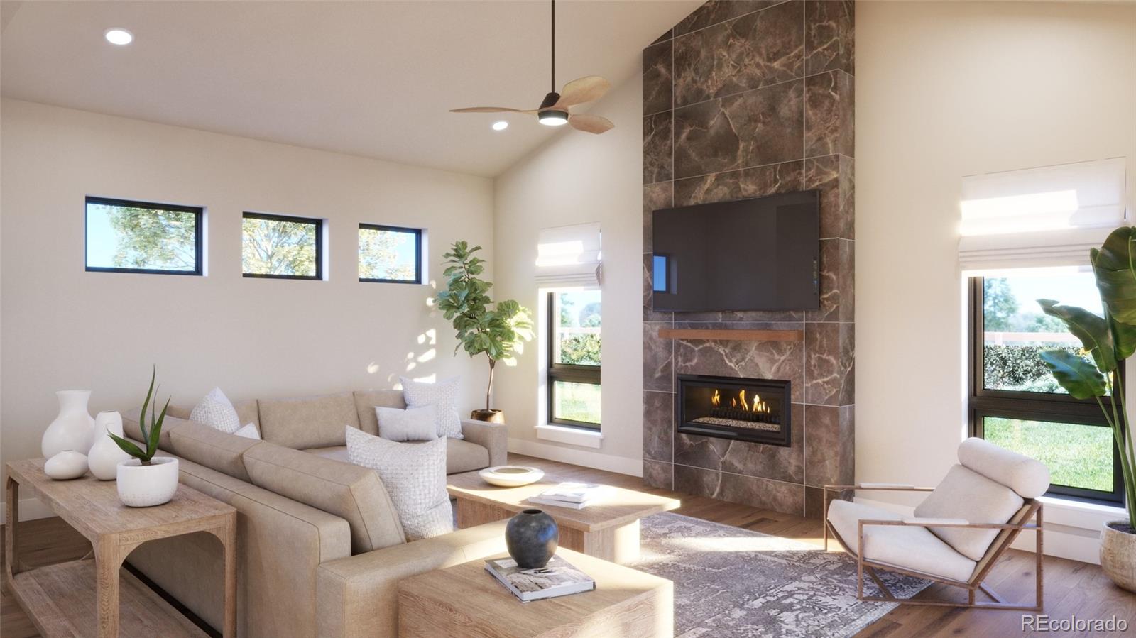 982 Locust Avenue Boulder, CO 80304 - Photo 20 of 29 a living room with furniture and a fireplace