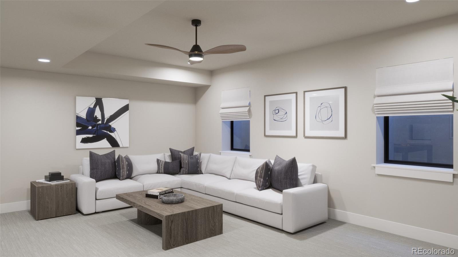982 Locust Avenue Boulder, CO 80304 - Photo 28 of 29 a living room with furniture and a ceiling fan