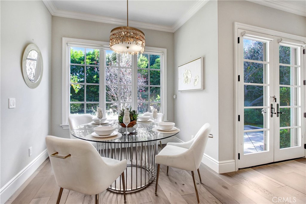 400 Santa Rosa Road Arcadia, CA 91007 - Photo 17 of 47 a view of a dining room with furniture wooden floor and a chandelier