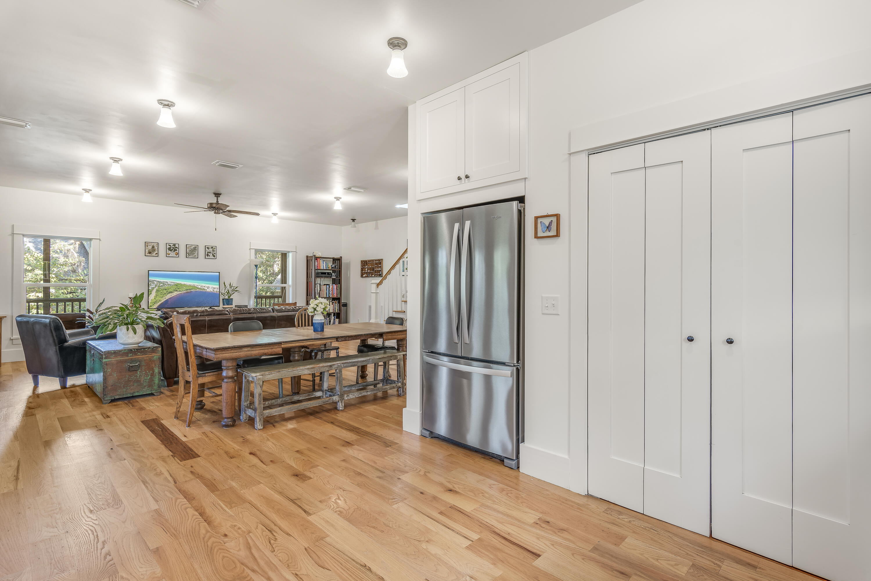 223 Grayton Trail Road Santa Rosa Beach, FL 32459 - Photo 11 of 22 a kitchen with stainless steel appliances a refrigerator and wooden floor