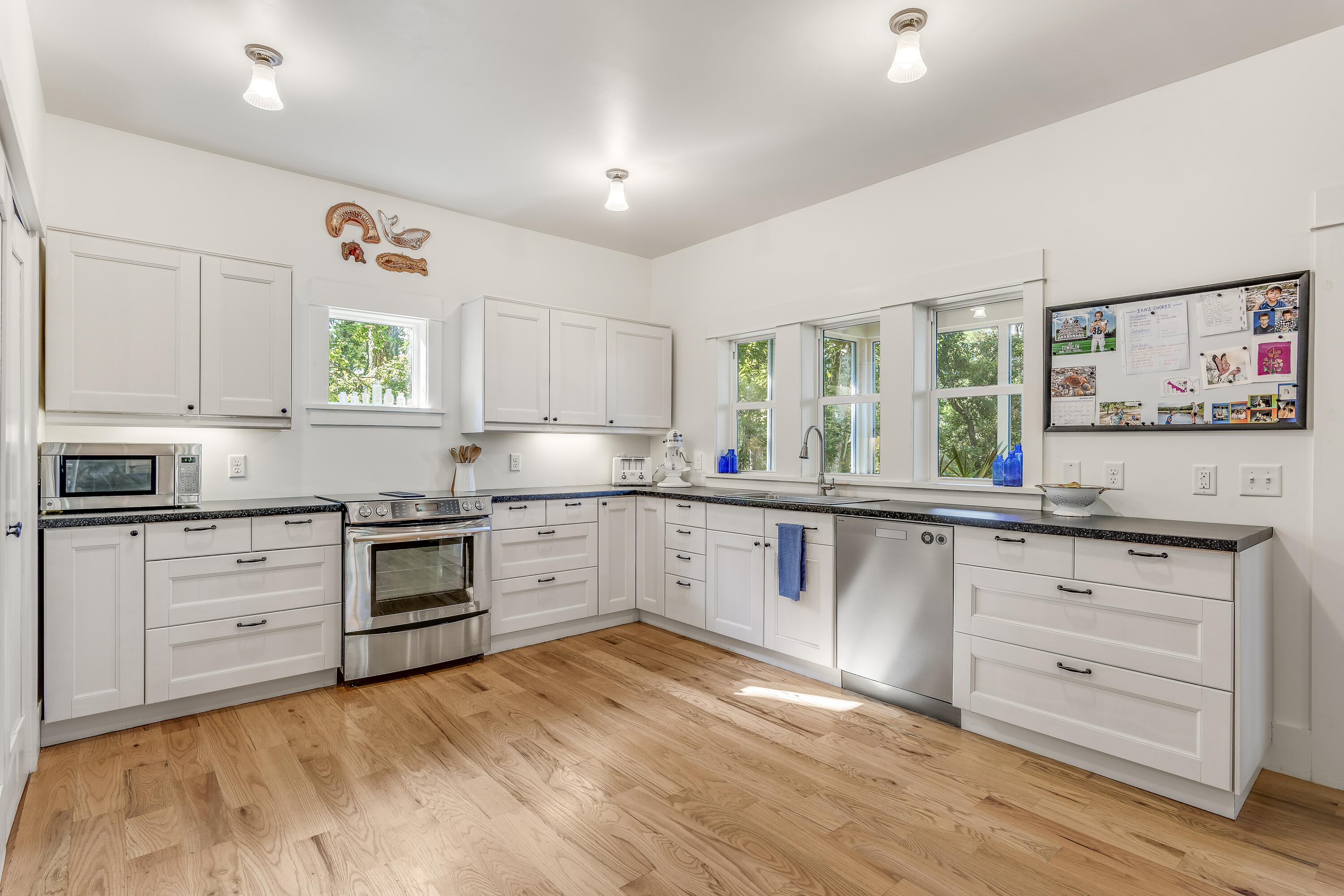 223 Grayton Trail Road Santa Rosa Beach, FL 32459 - Photo 10 of 22 a kitchen with stainless steel appliances granite countertop a stove and cabinets