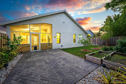 a view of backyard with green space
