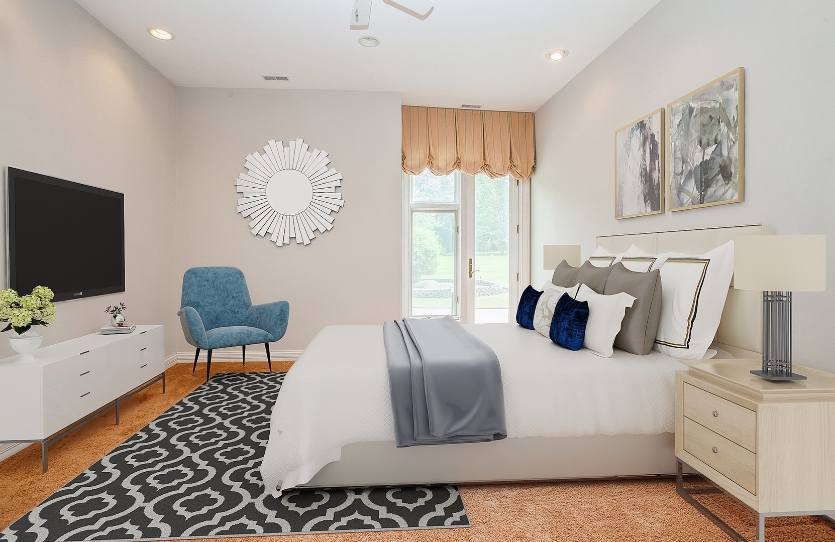 33W859 Fletcher Road Wayne, IL 60174 - Photo 50 of 110 a bedroom with a bed and a flat screen tv