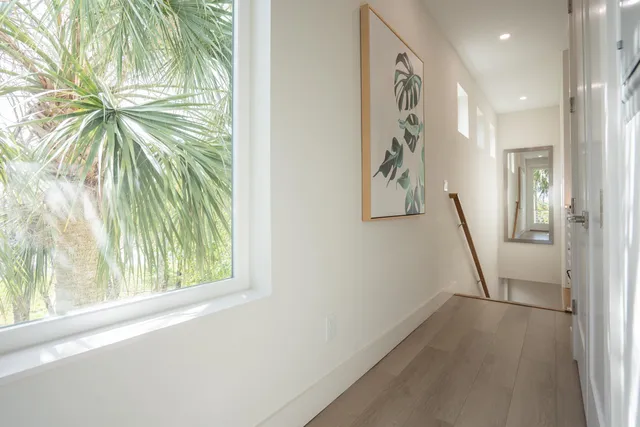 a view of hallway with stairs