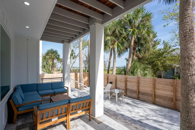 a outdoor living space with furniture