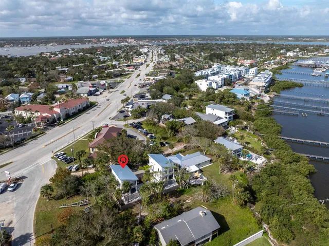 an aerial view of a city
