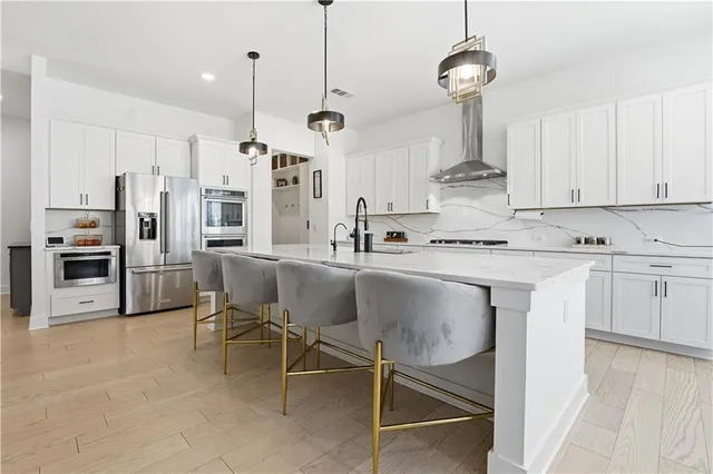 a living room with furniture