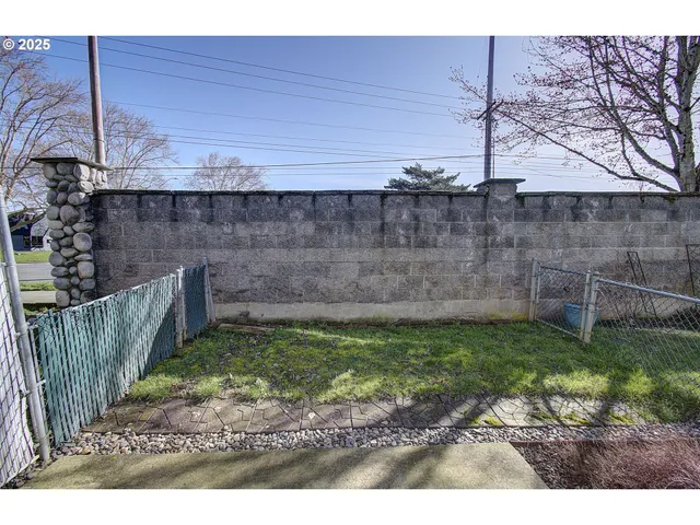 a view of a backyard