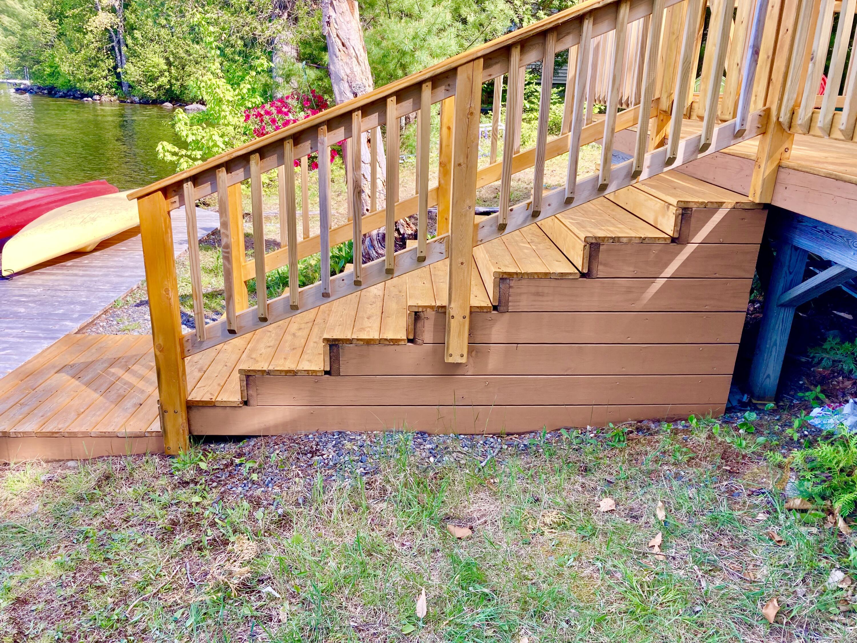 42 South Shore Rd Lake View Milo, ME 04463 - Photo 6 of 118 Newly Sided Staircase