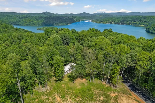 a view of lake with mountain