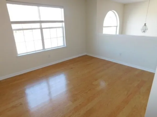 an empty room with a window