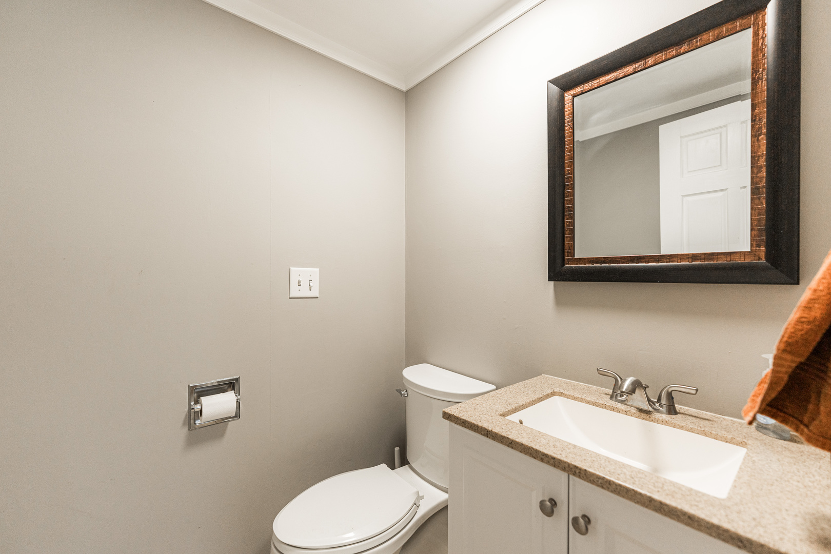 2S739 Nelson Lake Road Batavia, IL 60510 - Photo 27 of 65 a bathroom with a granite countertop toilet sink and mirror
