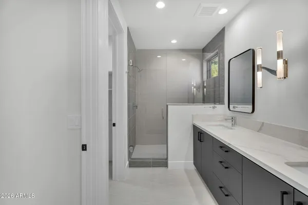 a view of balcony with wooden floor