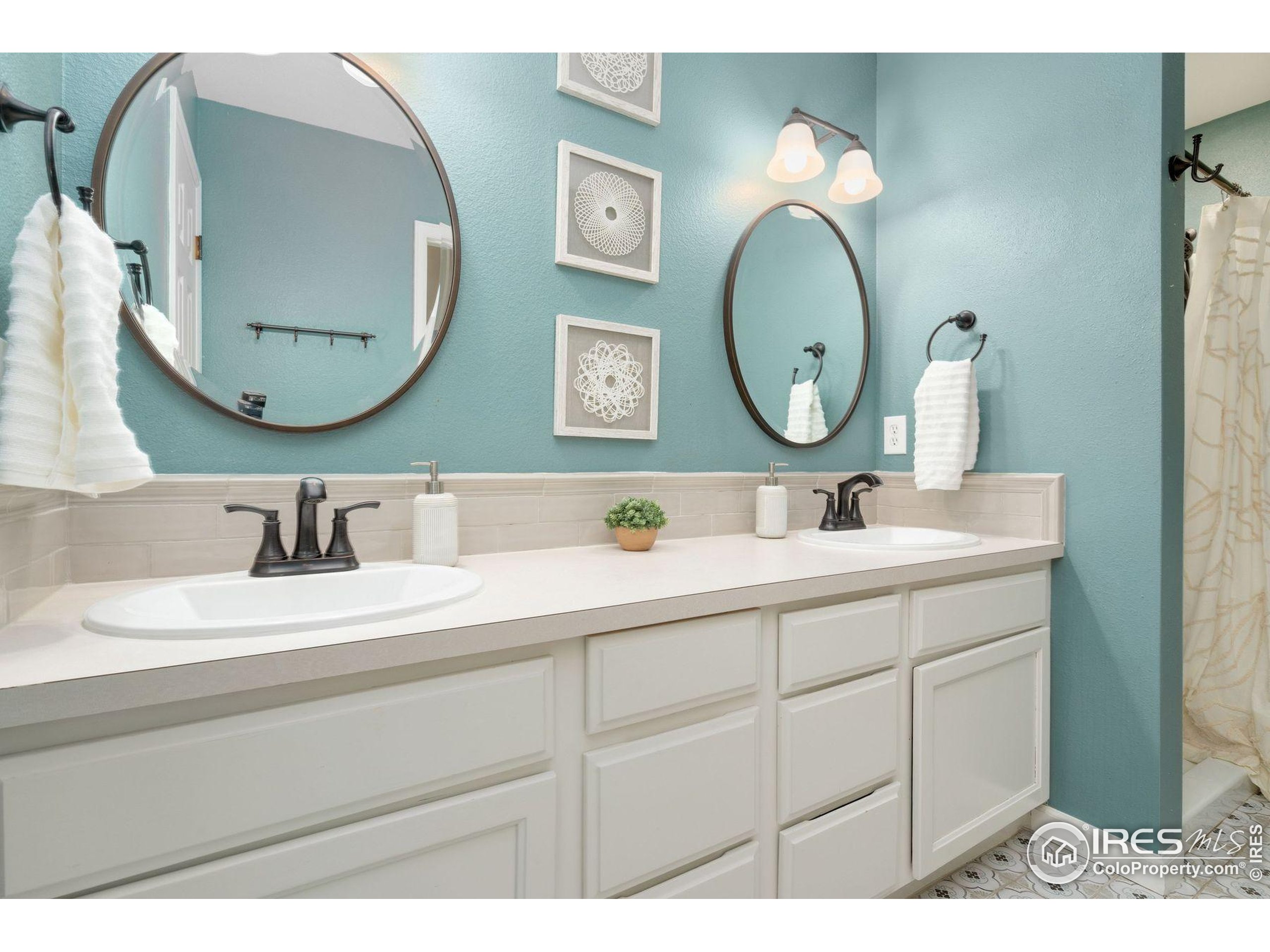 1055 Coho Run Fort Collins, CO 80524 - Photo 22 of 50 a bathroom with a sink mirror and vanity
