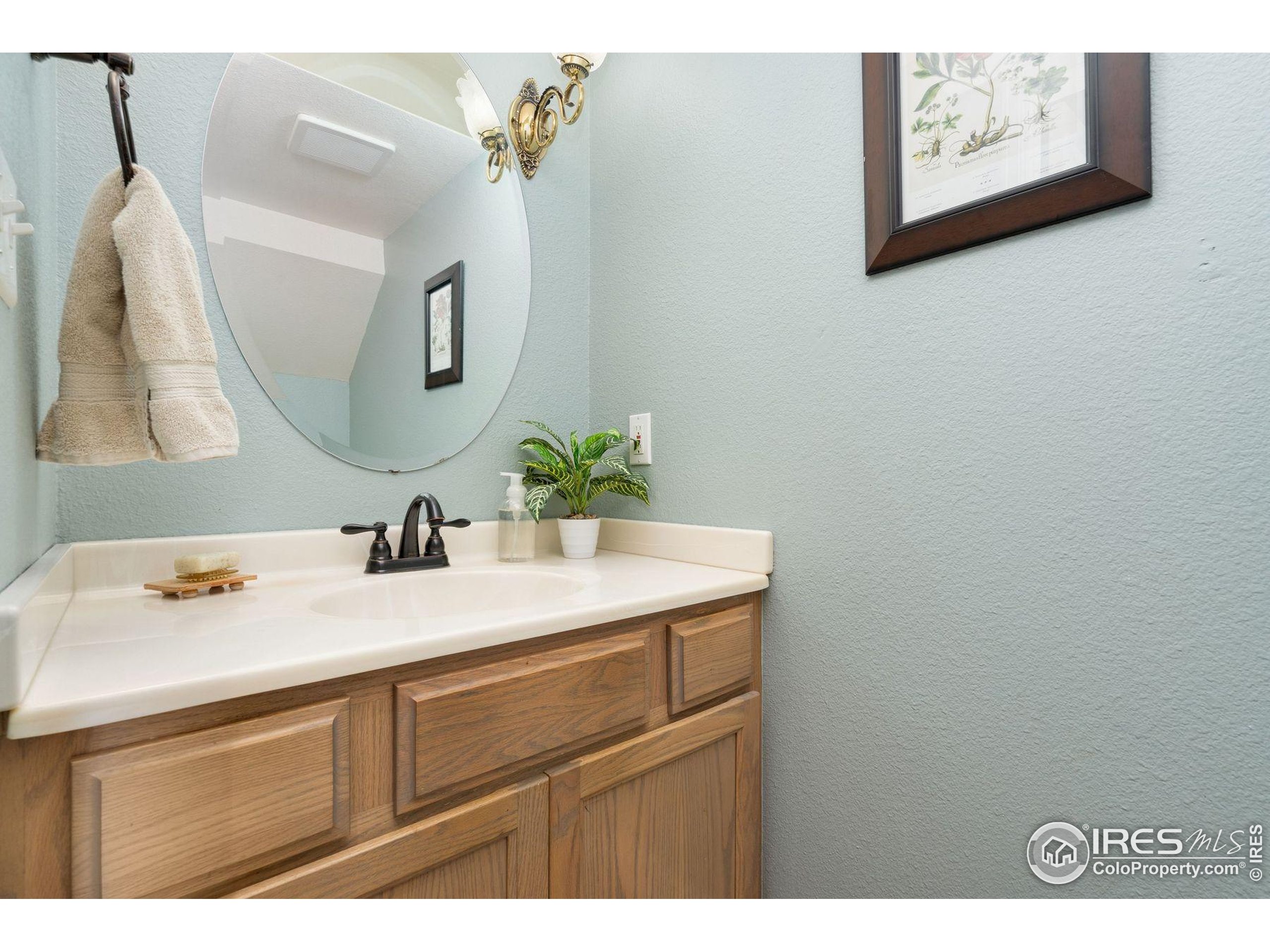 1055 Coho Run Fort Collins, CO 80524 - Photo 6 of 50 a bathroom with a sink vanity and mirror