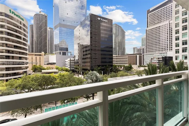 a city view from a balcony