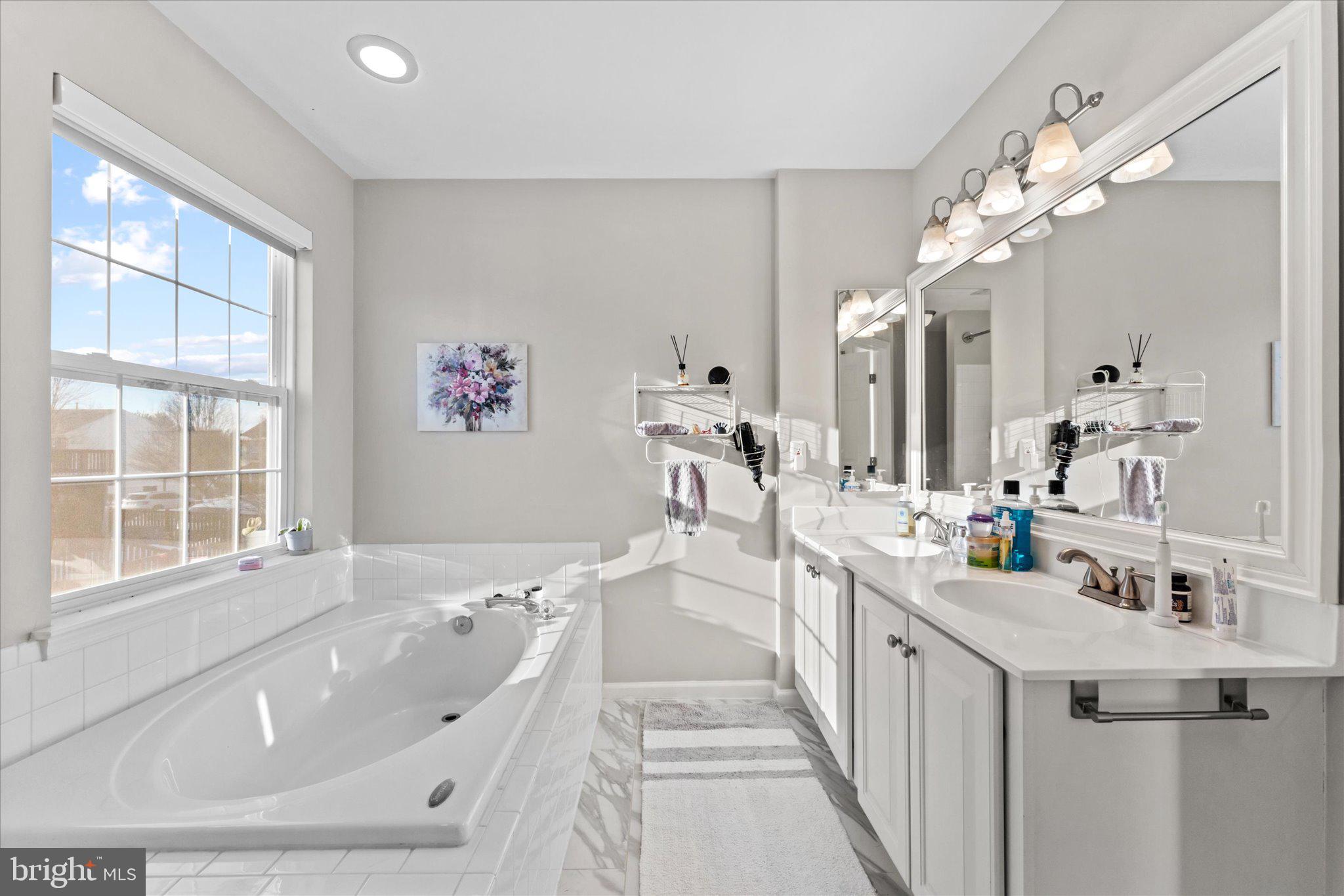 163 Shirley Square Southeast Leesburg, VA 20175 - Photo 28 of 45 a spacious bathroom with a tub sink and mirror