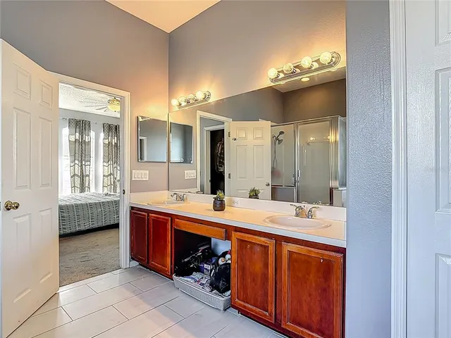 a view of a golf course with a swimming pool