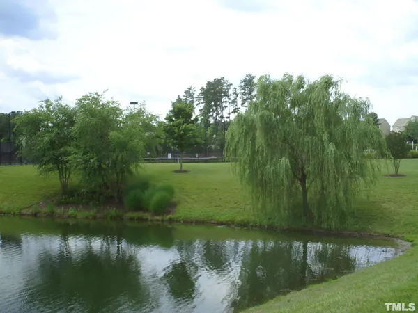 a view of a lake view with a garden