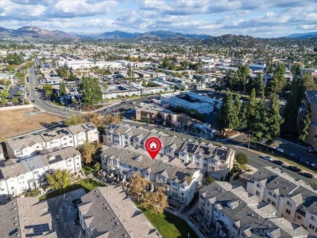 an aerial view of a city