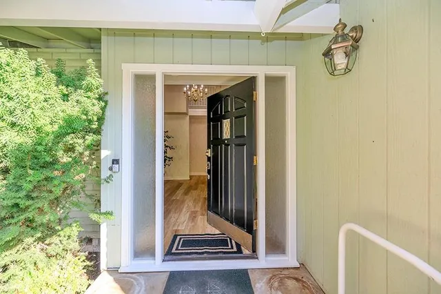 a view of front door and porch