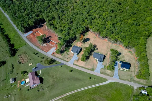 an aerial view of a house