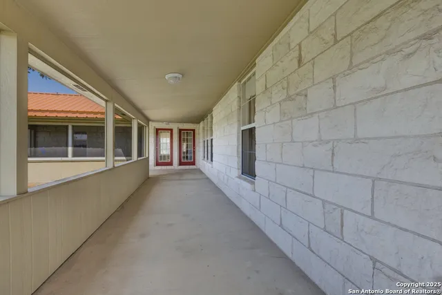 a view of a house with a large window