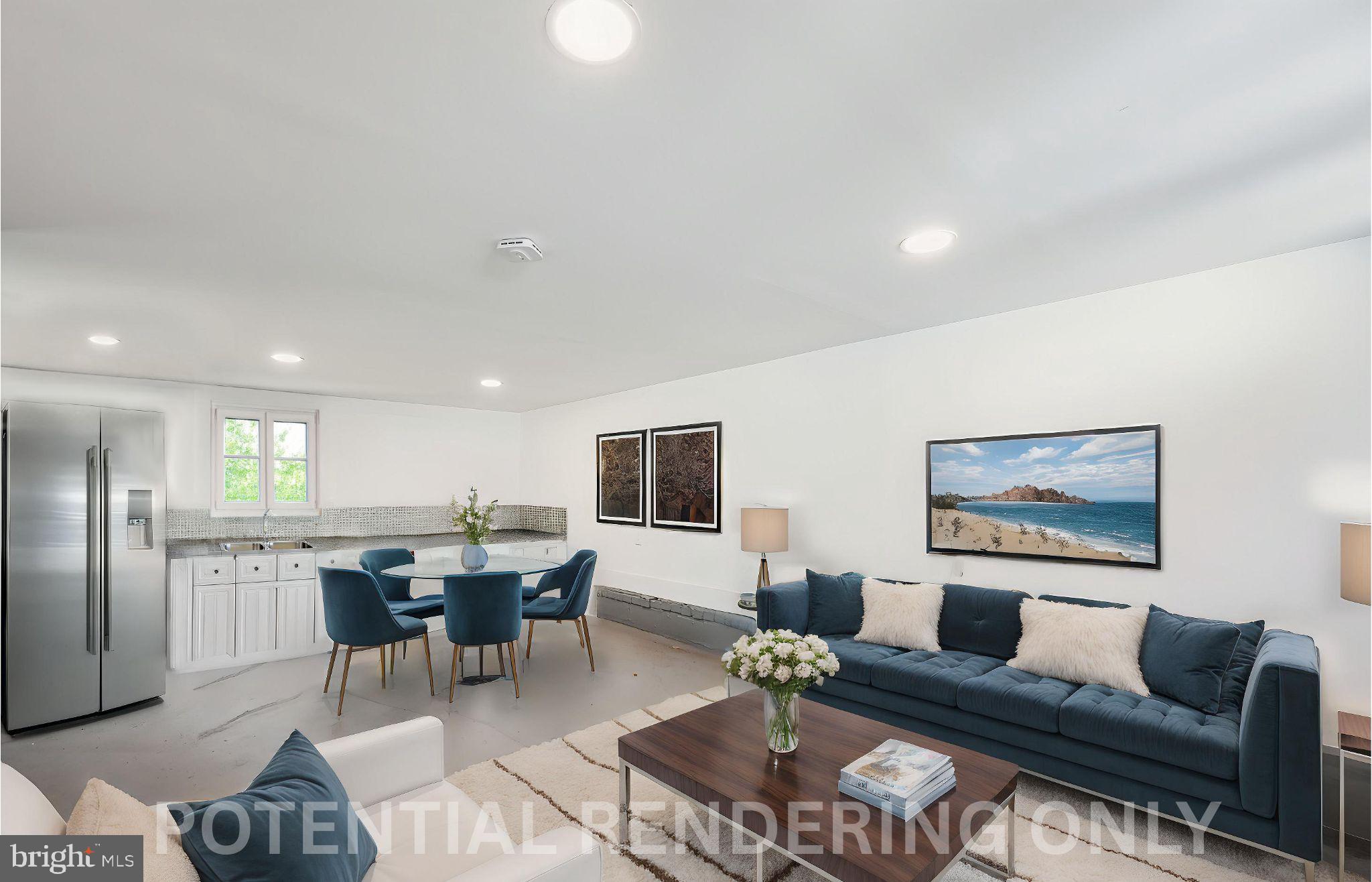 4007 35th Street Mount Rainier, MD 20712 - Photo 34 of 49 a living room with furniture a table and kitchen view