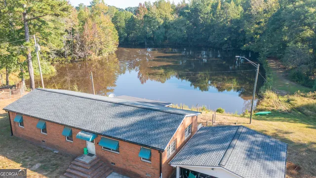 a view of a lake from a balcony