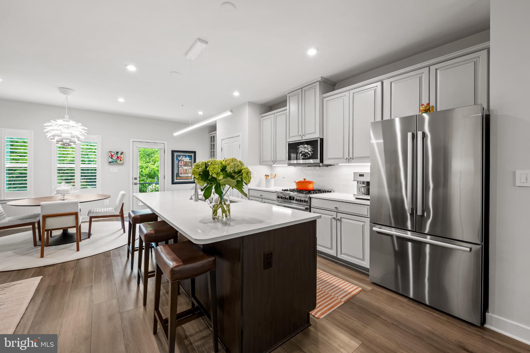 Large kitchen with island and Bosch appliances