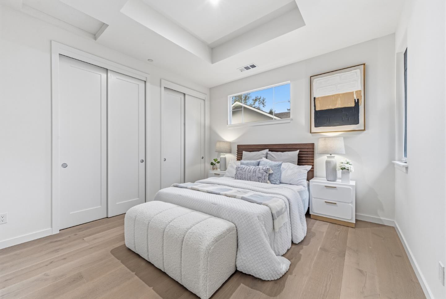 139 Flynn Avenue Mountain View, CA 94043 - Photo 22 of 34 a bedroom with a bed and a painting on the wall