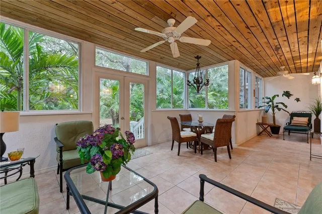 a outdoor living space with furniture and garden view