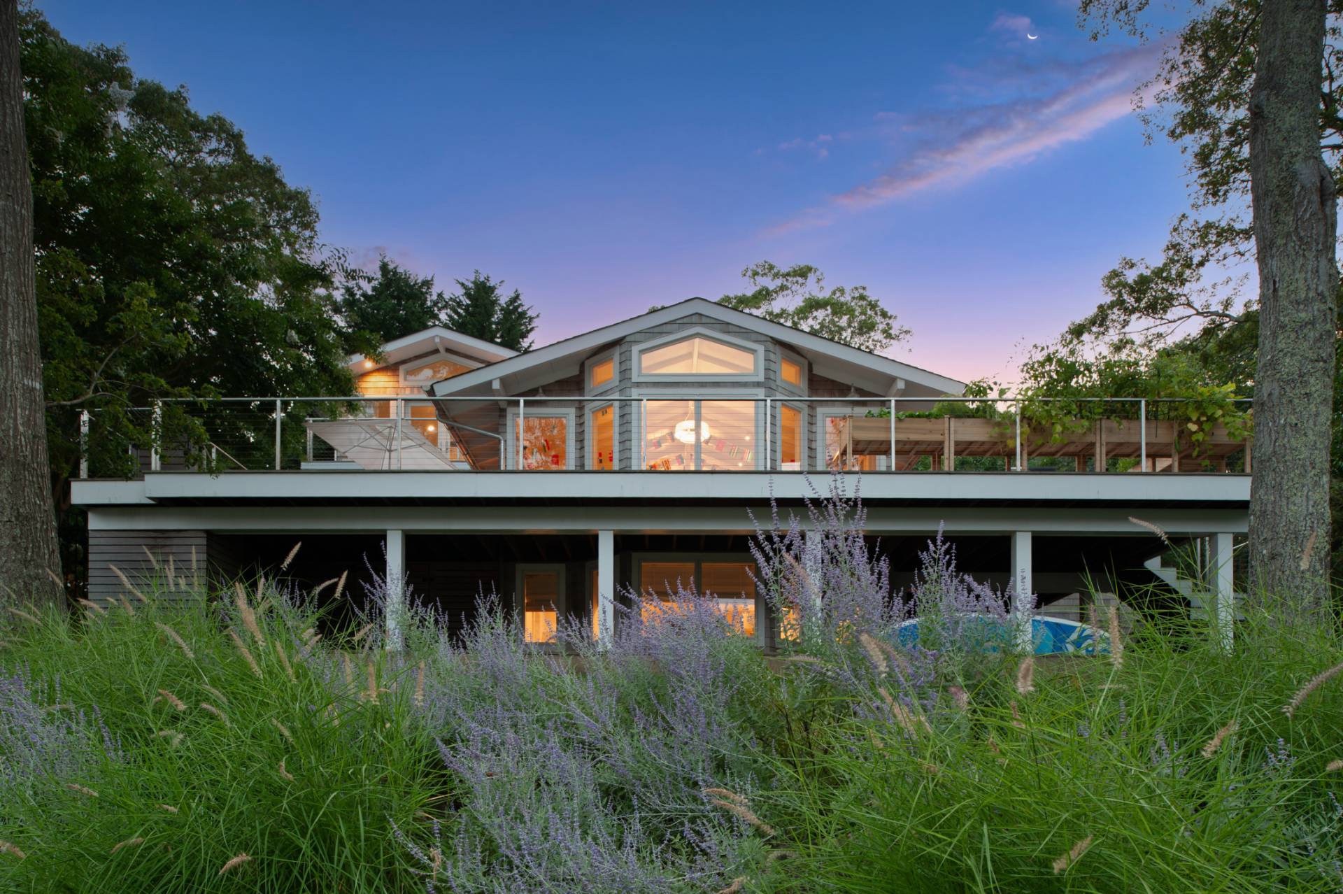 a view of a house with roof deck