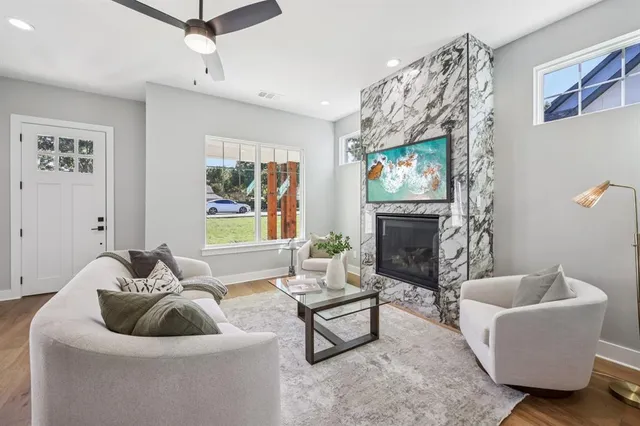 a living room with furniture