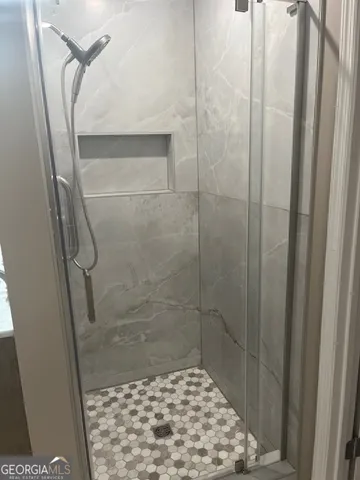 a bathroom with a shower