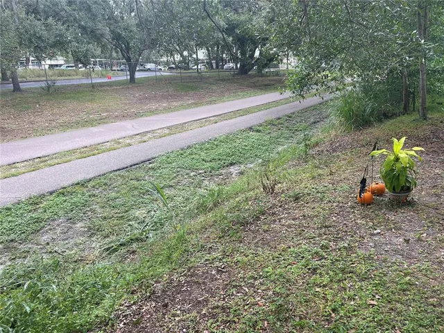 a backyard of a house with lots of green space